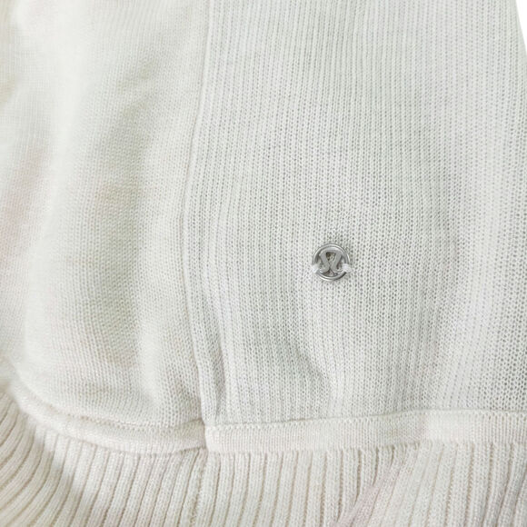 Lululemon Open Front Cardigan Shawl Collar Drawcord Back Pockets Ivory 8 EUC - Picture 6 of 8
